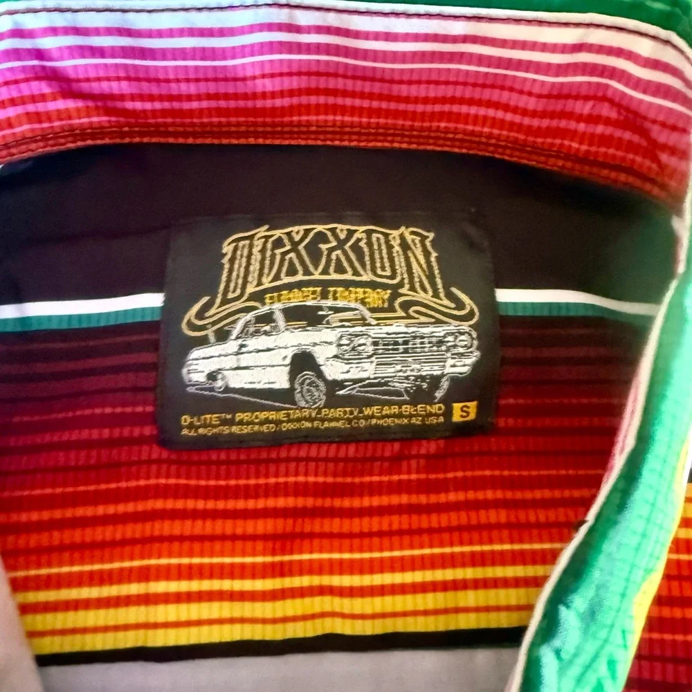 DIXXON Party Shirt Multicolor Striped Size small Rare! Long ago sold out! - Picture 3 of 8